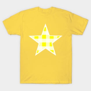 Yellow and White Buffalo Plaid Star T-Shirt